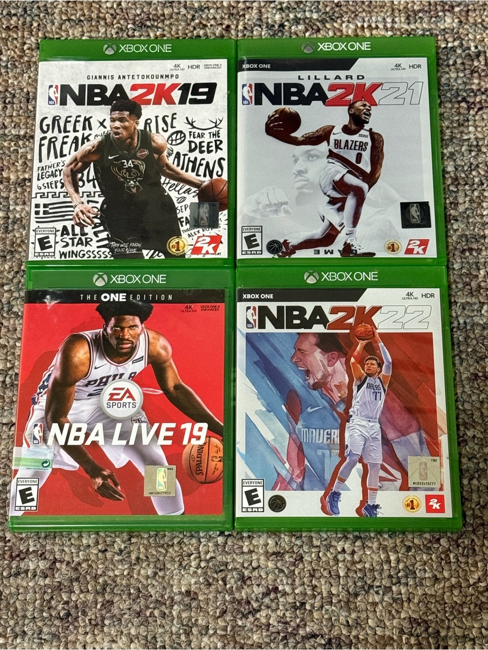 NBA Xbox One Game Lot - Green, White, Red, Black